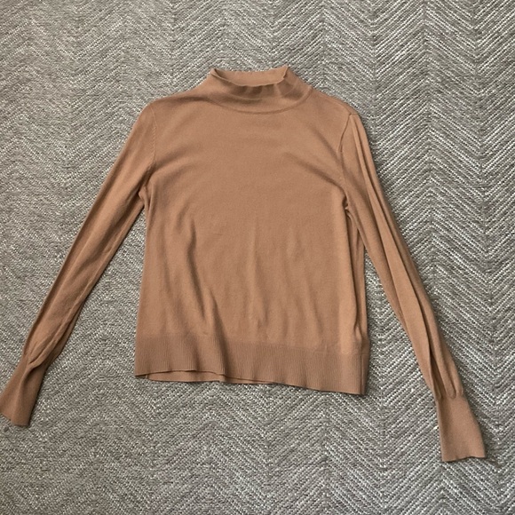 TOPSHOP CAMEL MOCK NECK SWEATER SIZE 2 - Picture 1 of 1